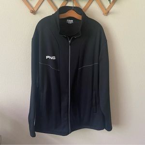 PING | Black Full Zip Up Golf Jacket Size XXL